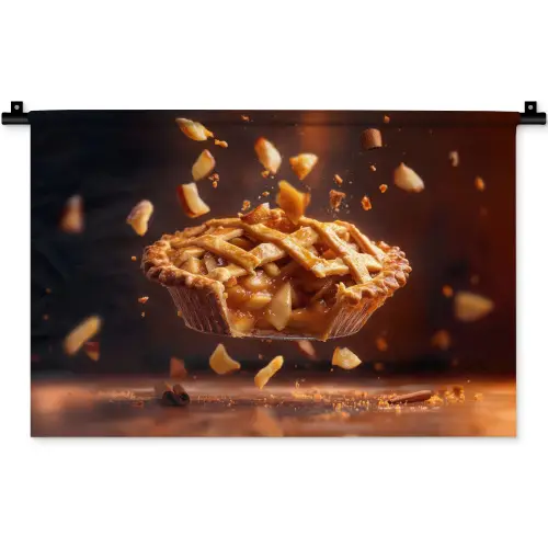 Appel - Taart - Warm - Eten Wandkleed katoen klein -zz3d