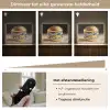 Delftsblauw - Goud - Burger Light Box met batterij (Wandlamp) middel -USP_dimbaarNL
