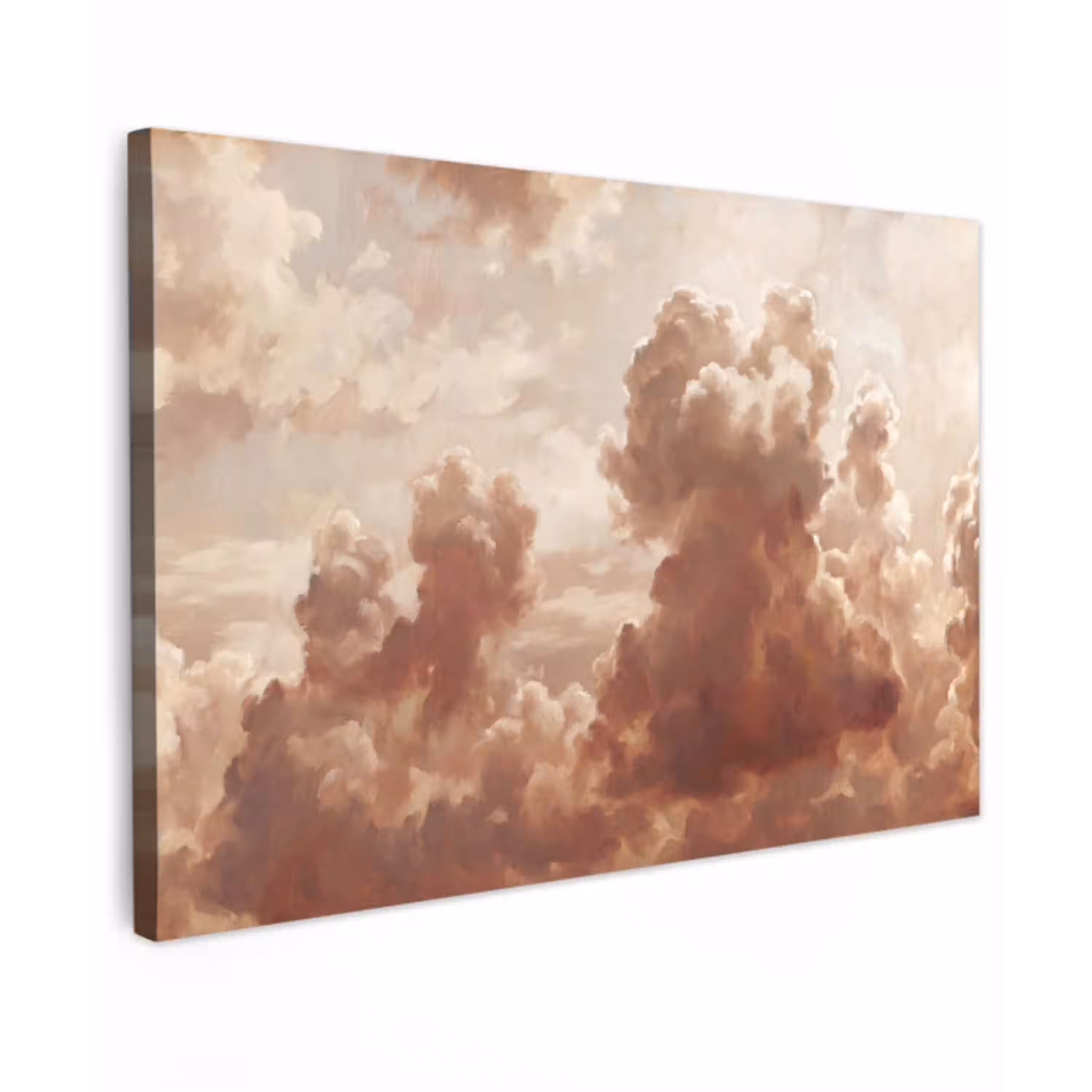 Wolken - Lucht - Natuur - Modern - Bruin canvas 2cm klein -z3d