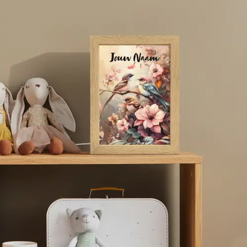 Vogels - Bloemen - Roze - Pastel Light Box met kabel (Kinderlampje) klein -sfeer2_kind