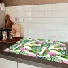Bladeren - Flamingo - Bloemen - Jungle Inductie beschermer vinyl 3mm klein -sfeer3