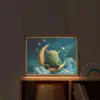 Monster - Groen - Maan - Wolken Light Box met batterij (Wandlamp kind) middel -sfeer1_kind