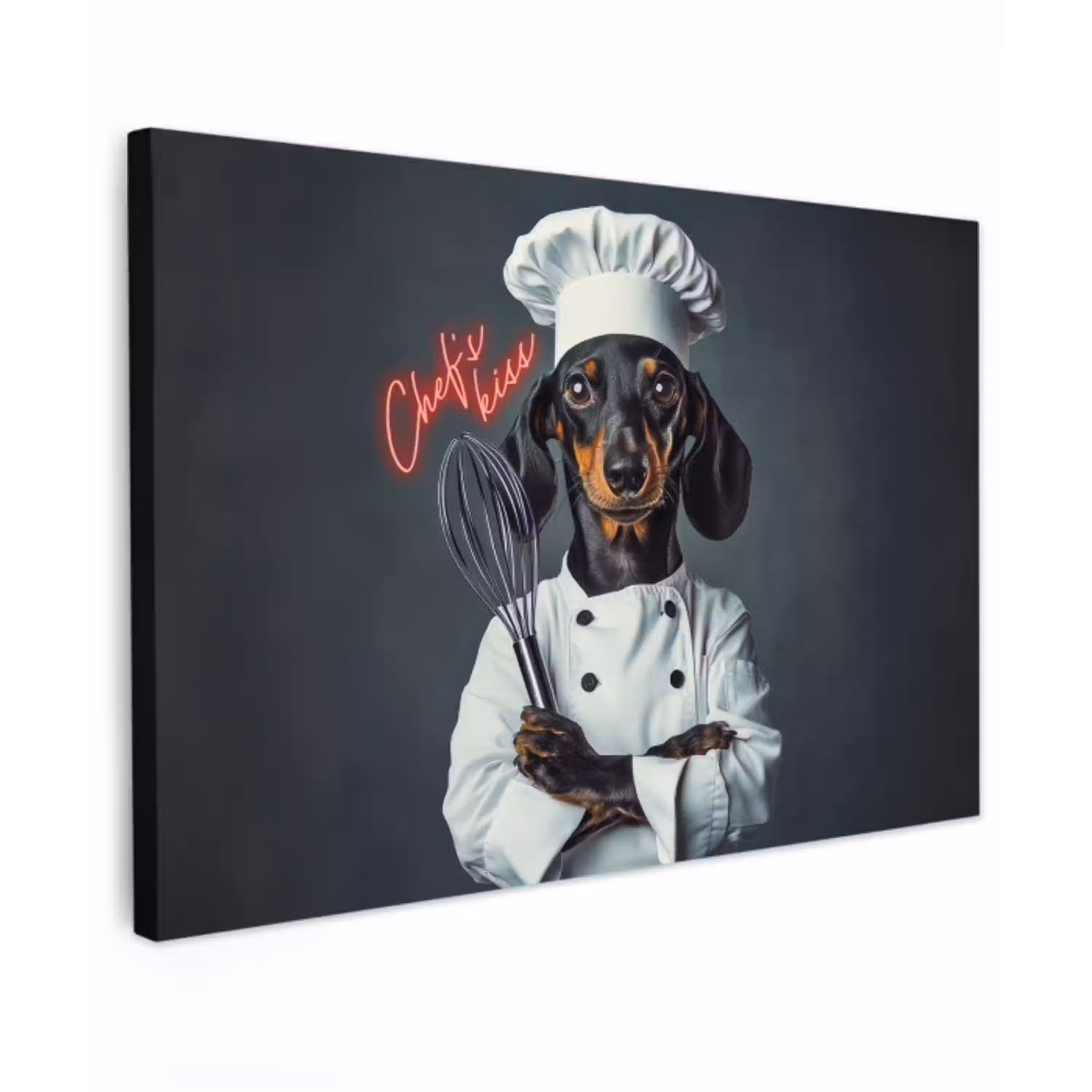 Quote - Neon - Hond - Kokskleding canvas 2cm klein -z3d