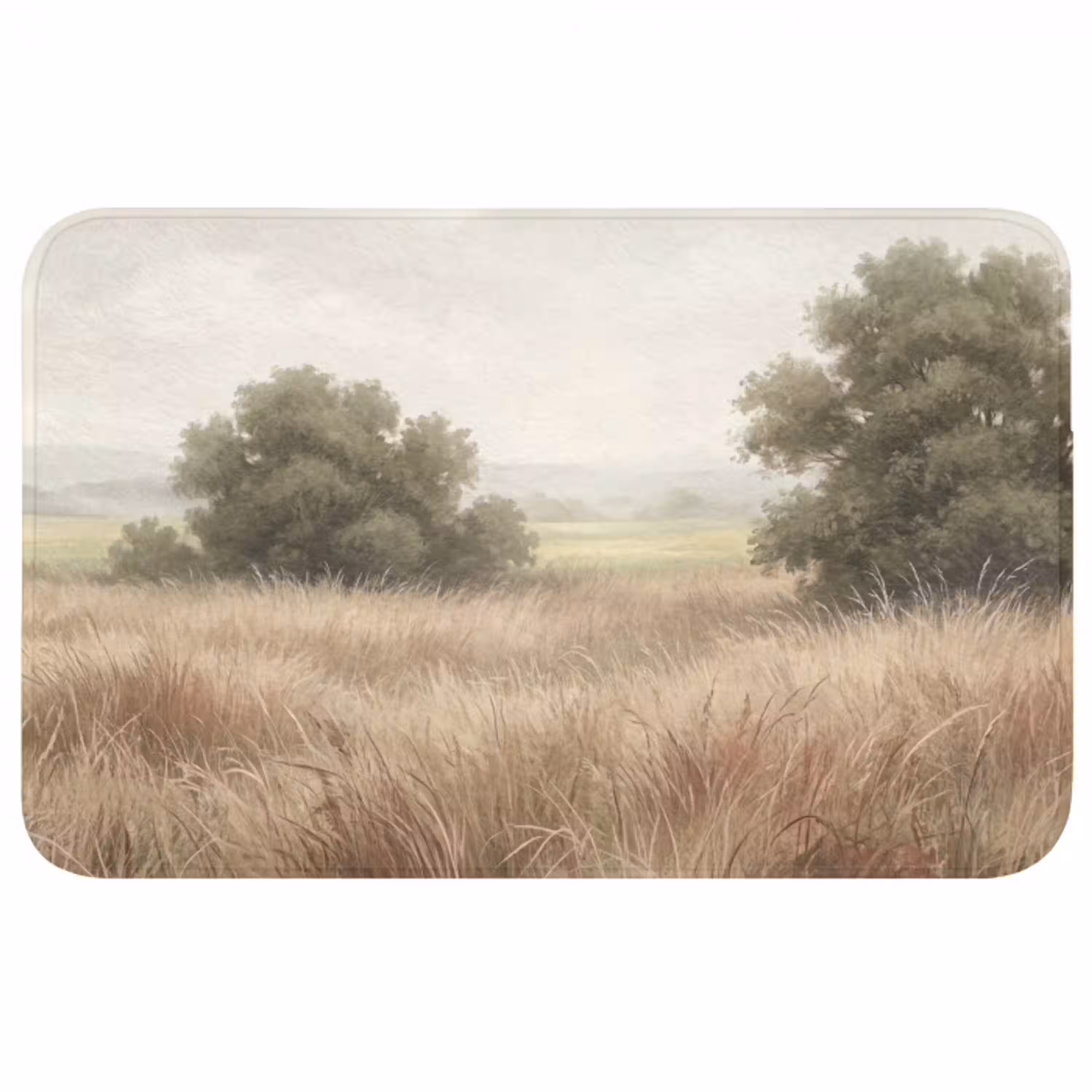 Landschap - Minimalistisch - Beige Badmat middel -3d