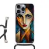 Portret - Abstract - Vormen Hoesje iPhone 16 Pro Max met koord klein -3d