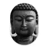 Boeddha - Grijs - Spiritualiteit - Buddha beeld - Religie Wandcirkel Ovaal Forex klein -3d