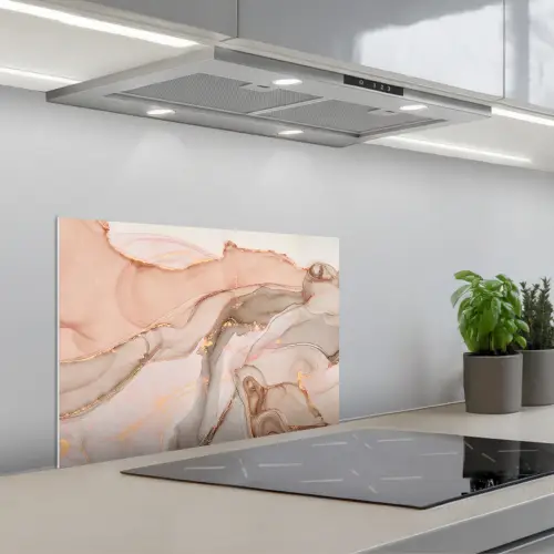 Marmer - Roze - Rosé keuken achterwand spatscherm klein -3d_schuin