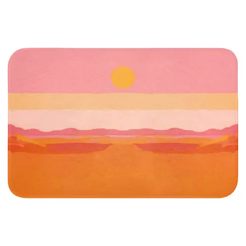 Zon - Abstract - Landschap - Oranje WCmat klein -3d