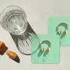 Koptelefoon - Oranje - Snoer - Minimalistisch onderzetter kurk middel -sfeer4