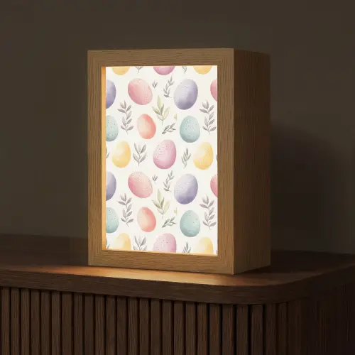 Eieren - Kleurrijk - Patroon Light Box met kabel (Tafellamp) klein -z3d_website