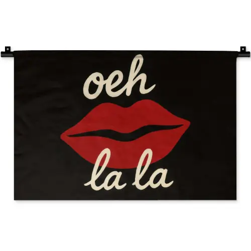 Lip - Rood - Quote Wandkleed katoen klein -zz3d