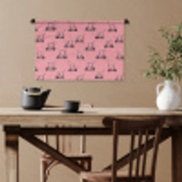 Golfkar - Retro - Roze Wandkleed katoen klein 269 -sfeer6