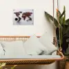 Wereldkaart - Koffiebonen - Suikerklontjes tuinposter los doek klein -sfeer7