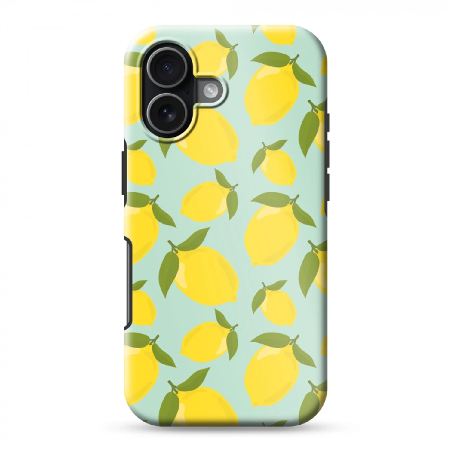 Citroenen patroon - Geel - Blauw - Patroon - Vruchten Toughcase MagSafe Apple iPhone 17 klein -3d