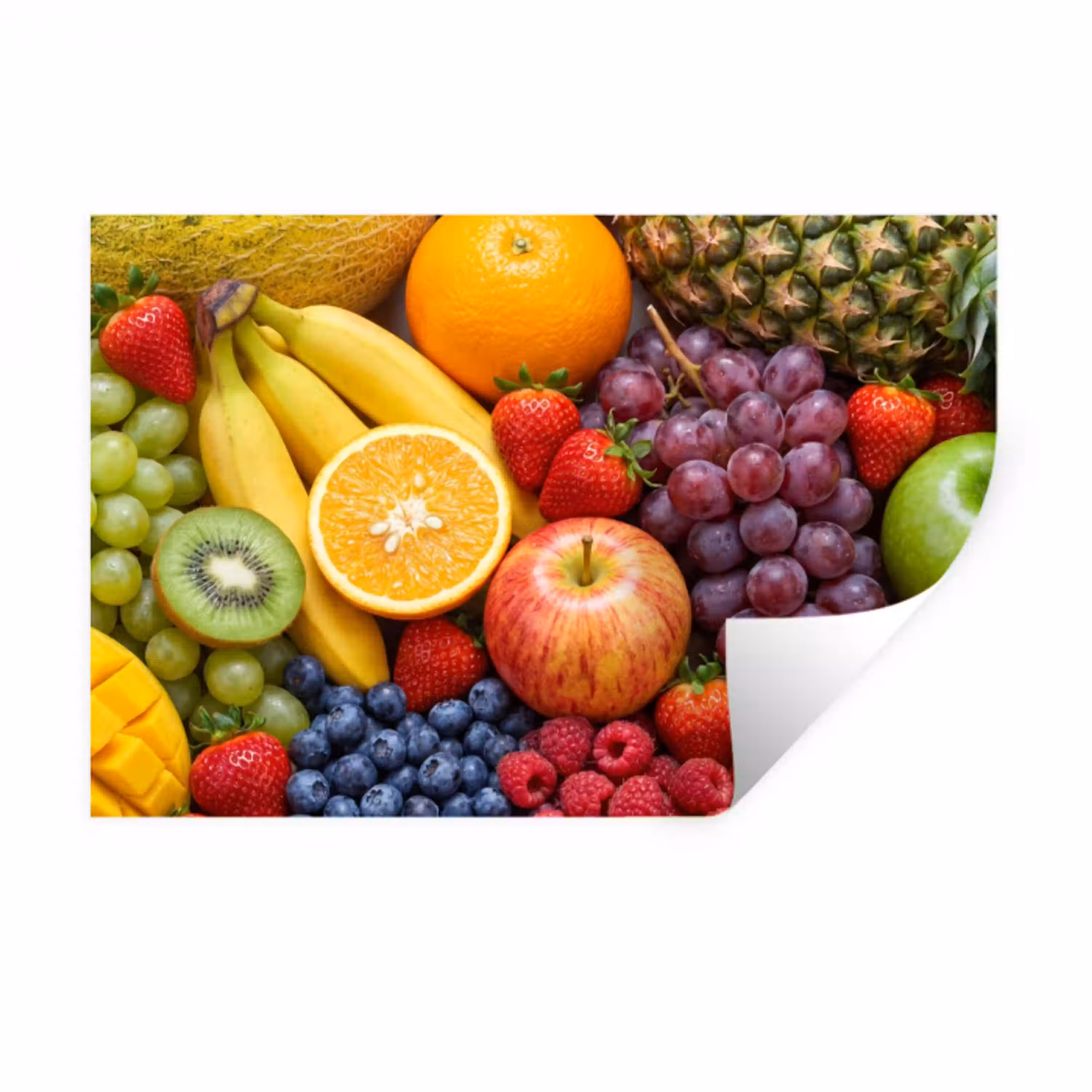 Eten - Fruit - Vers - Kleurrijk - Voeding Muursticker klein -3d