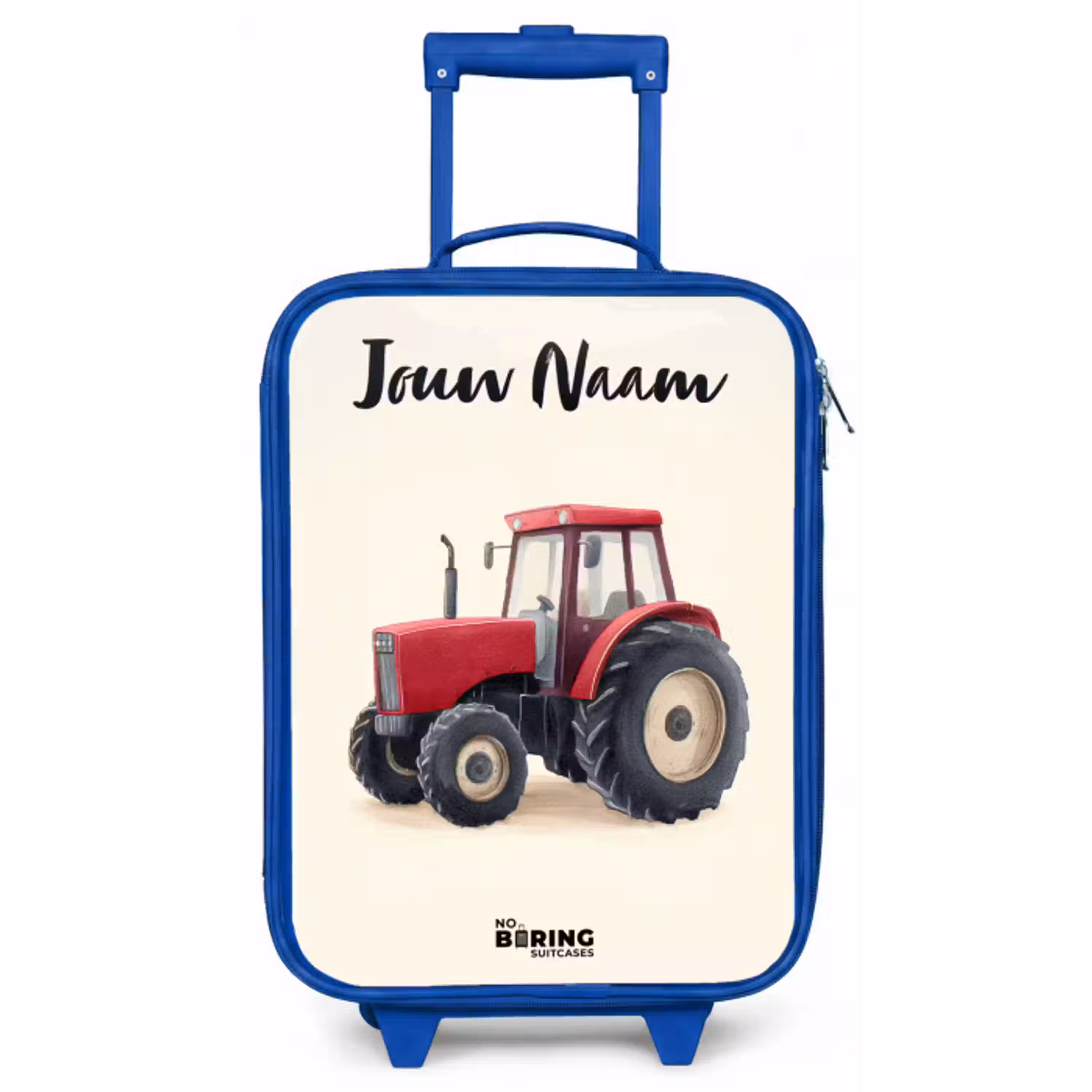 Tractor - Getekend - Rood Kinderkoffer - Blauw klein -zz3dotto