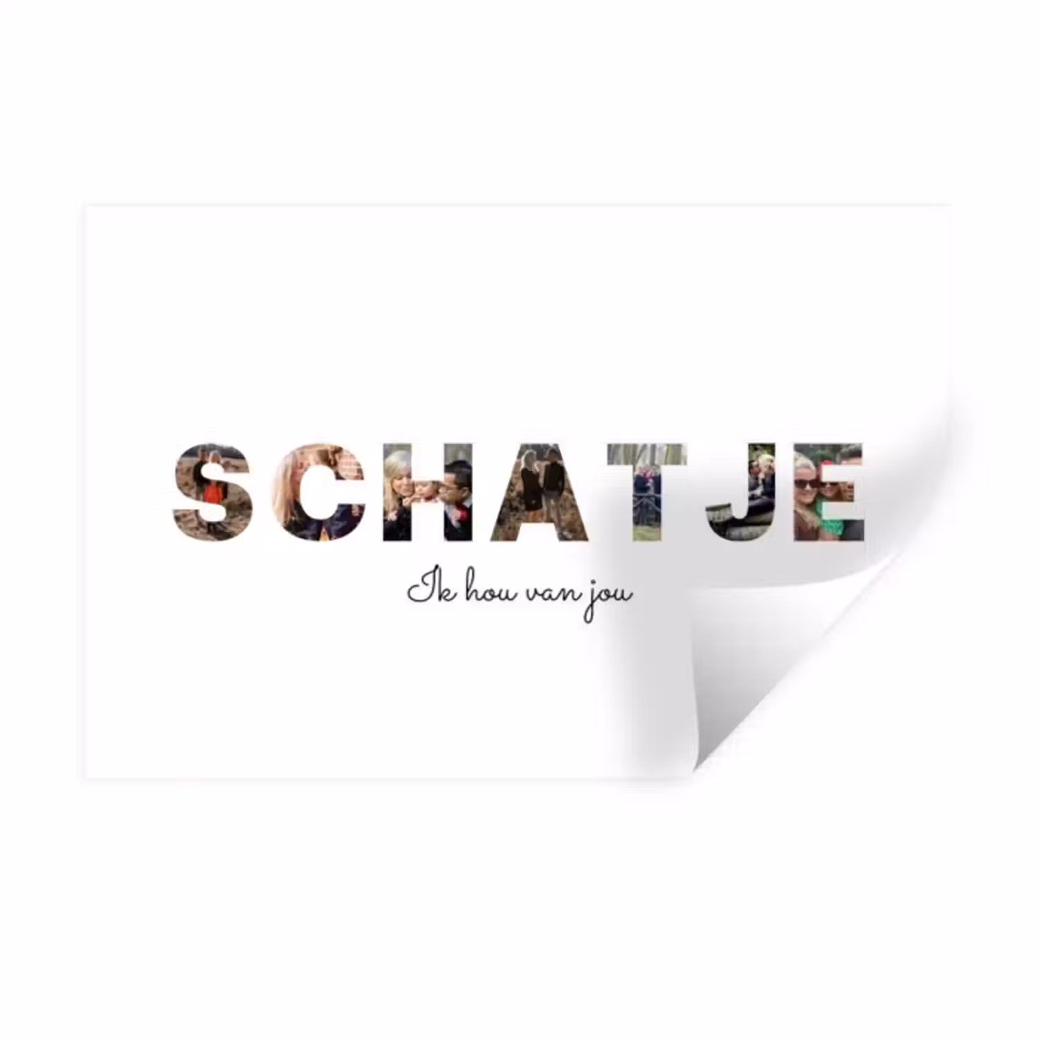Gepersonaliseerde muursticker - Schatje - Lettercollage
