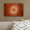 Abstract - Lijnen - Zonnestralen - Roodbruin canvas 2cm klein -sfeer3