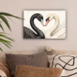 Zwanen - Hartvorm - Dieren canvas 2cm klein -sfeer1