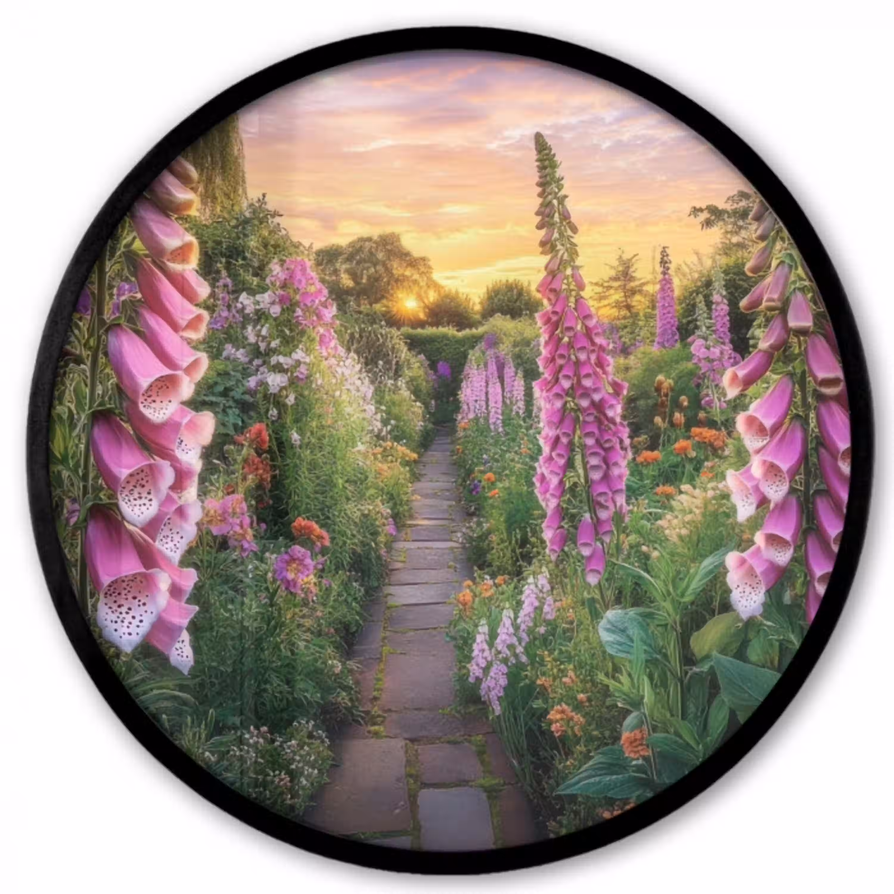 Vingerhoedskruid - Bloemen - Tuin Fotolijst rond zonder passe partout klein -3d