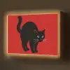 Kat - Zwart - Staart Light Box met batterij (Wandlamp) middel -z3d_website