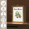 Schildpad - Waterverf - Kleuren - Dieren - Meisjes - Jongens Light Box met kabel (Kinderlampje) klein -USP_NL