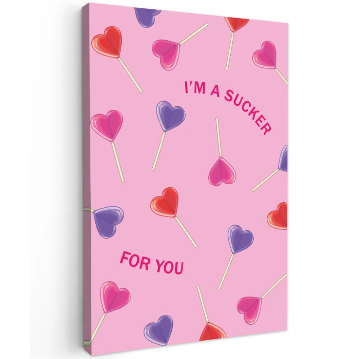 Lolly - Valentijn - Illustratie - Snoep Tuinposter op houten frame 2 cm dik klein -3d