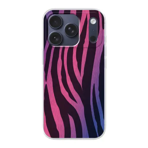 Zebraprint - Roze - Paars - Dierenprint Telefoonhoesje iPhone 17 Pro klein -3d