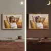 Vrouw - Kunst - Abstract - Modern Light Box met batterij (Wandlamp) middel -sfeer3