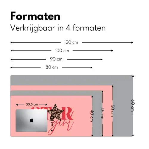 Star girl - Roze - Panter - Ster Muismat XXL klein -sfeer5