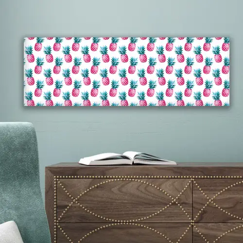 Ananas - Roze - Wit canvas 2cm klein 828 -sfeer4