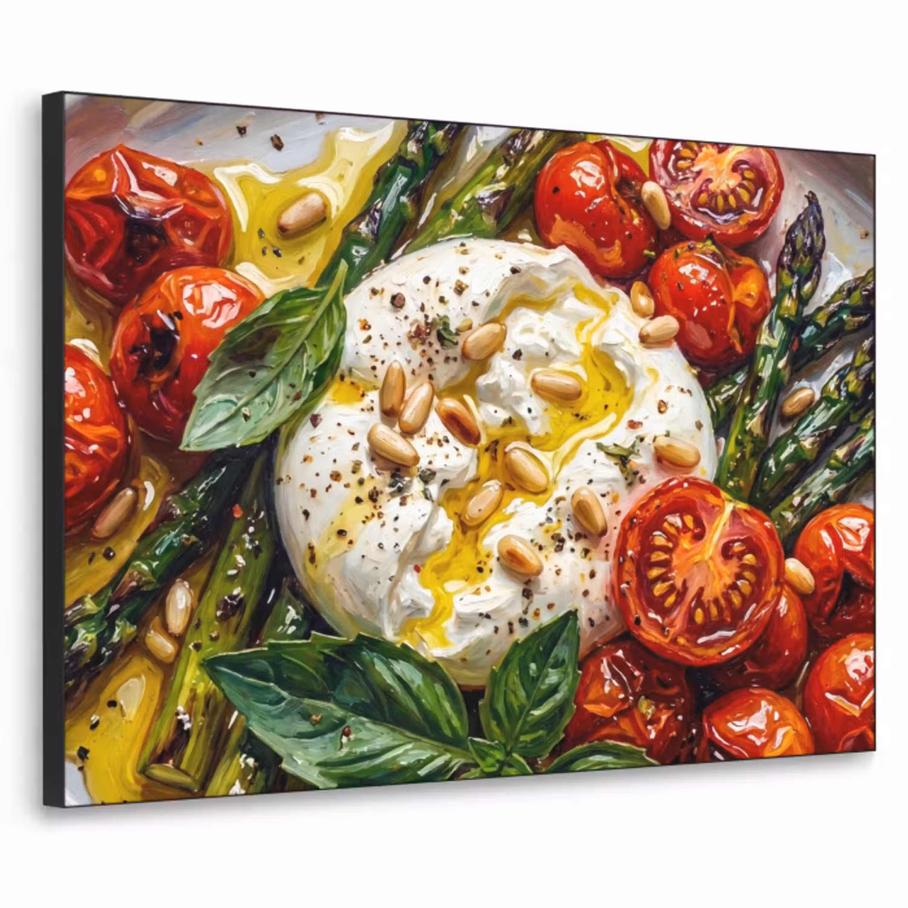 Eten - Groenten - Kaas - Modern - Vers Textielframe zwart klein -3d