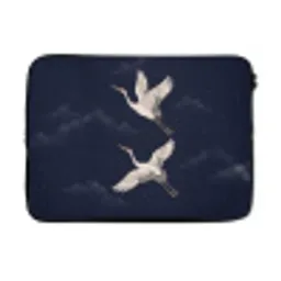Kraanvogels - Nachthemel - Blauw laptophoes neopreen klein -3d