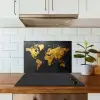 Wereldkaart - Goud - Steen keuken achterwand spatscherm klein -sfeer2