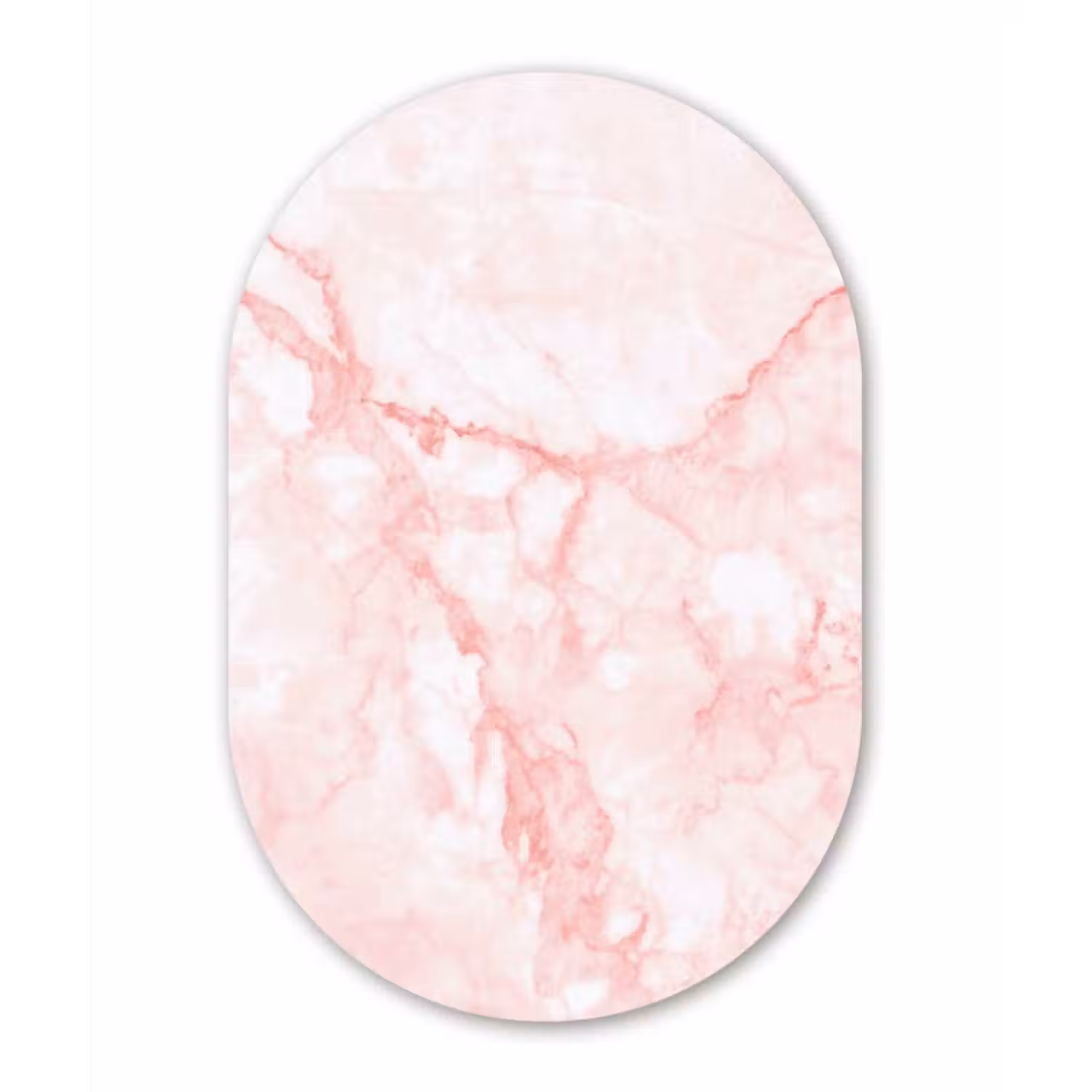 Muurovaal - Marmer - Wit - Roze - Chic