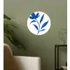 Bloem - Blaadjes - Minimalistisch - Blauw Wandcirkel behangsticker klein -sfeer2