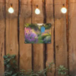Tuinhuisje - Blauw - Bloemen tuinposter los doek klein -sfeer1