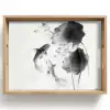 Lotusbloemen - Vissen - Bladeren - Zwart Dienblad Rechthoek middel -z3d_shopping