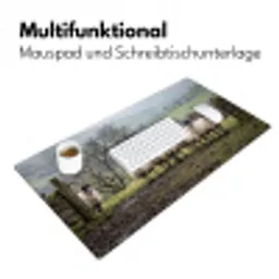 Schapen - Rij - Weide - Dieren - Platteland Muismat XXL klein -ysfeer4_duits