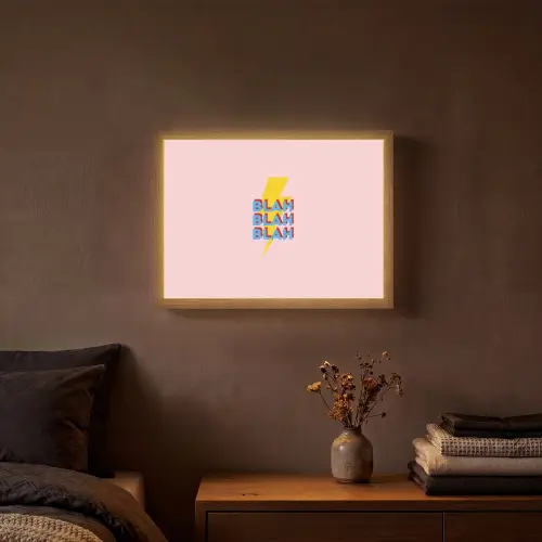 Blah - Bliksem - Roze Light Box met batterij (Wandlamp) middel -sfeer4