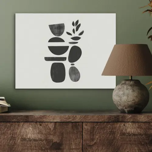 Japandi - Zwart - Abstract PET vilt klein -sfeer2