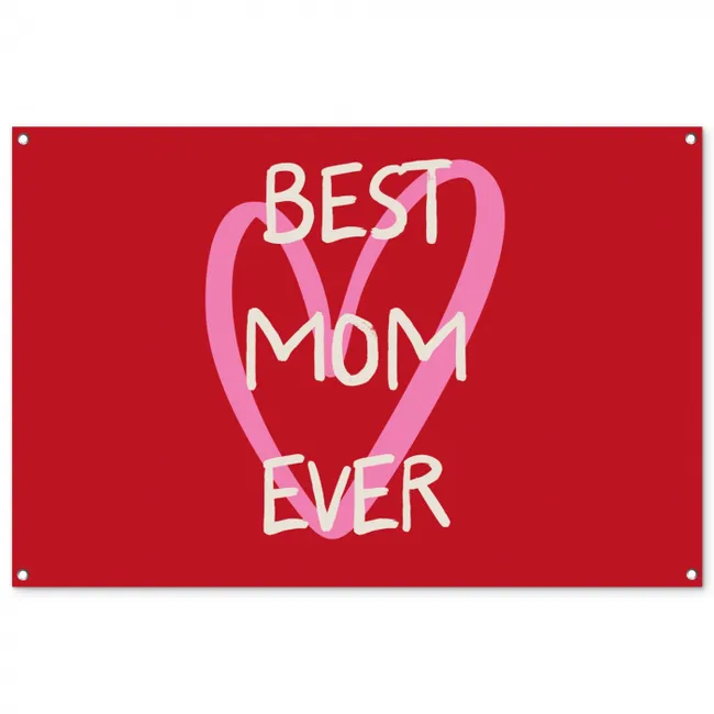 Moeder - Quote - Hartje - Rood tuinposter los doek groot -3d