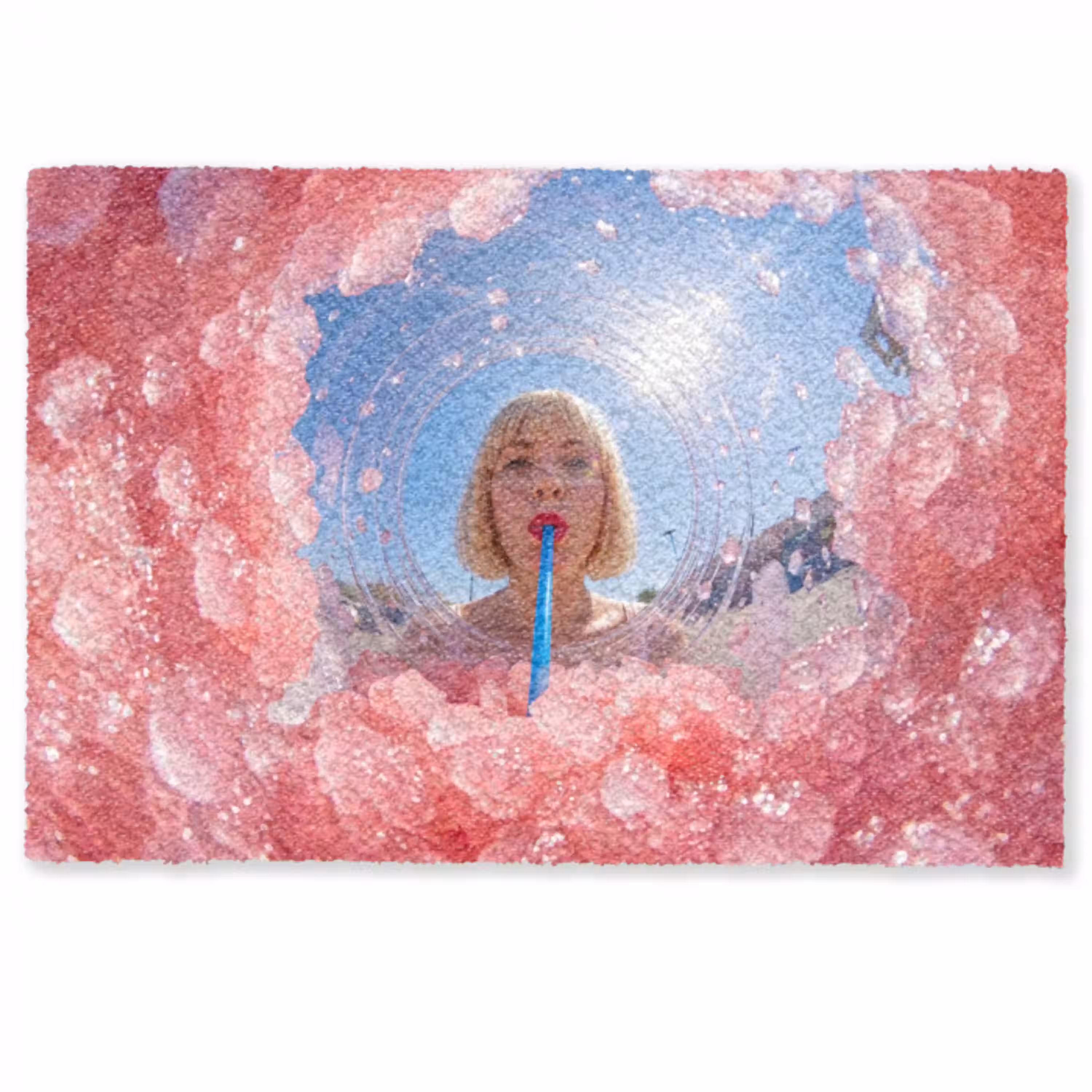 Vrouw - Drank - Zomer - Roze - Blauw Deurmat klein -zkaufland3d