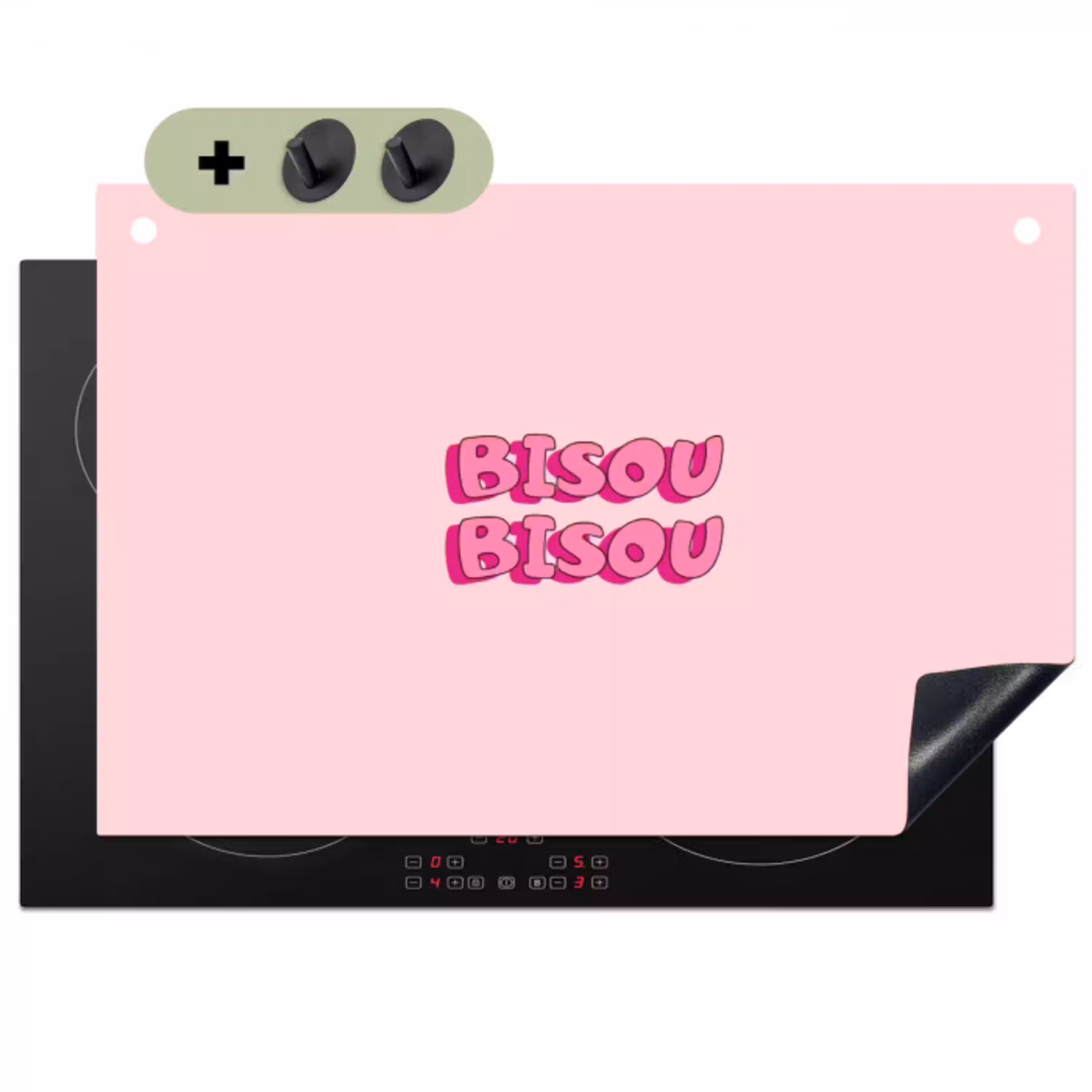 Bisou - Roze - Schaduw Inductie beschemer met haakjes klein -3d