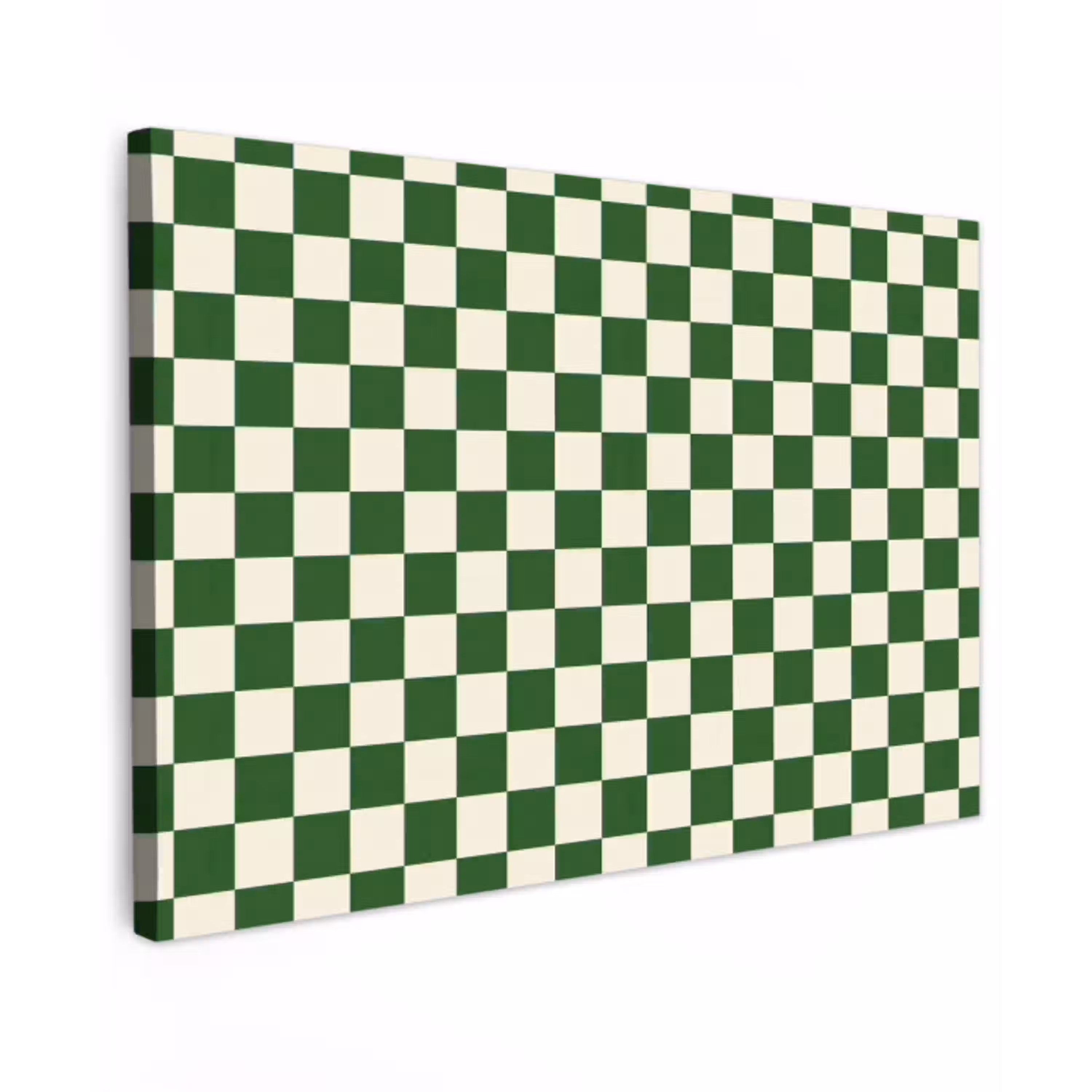 Schaakbord - Patroon - Groen canvas 2cm klein 34 -z3d