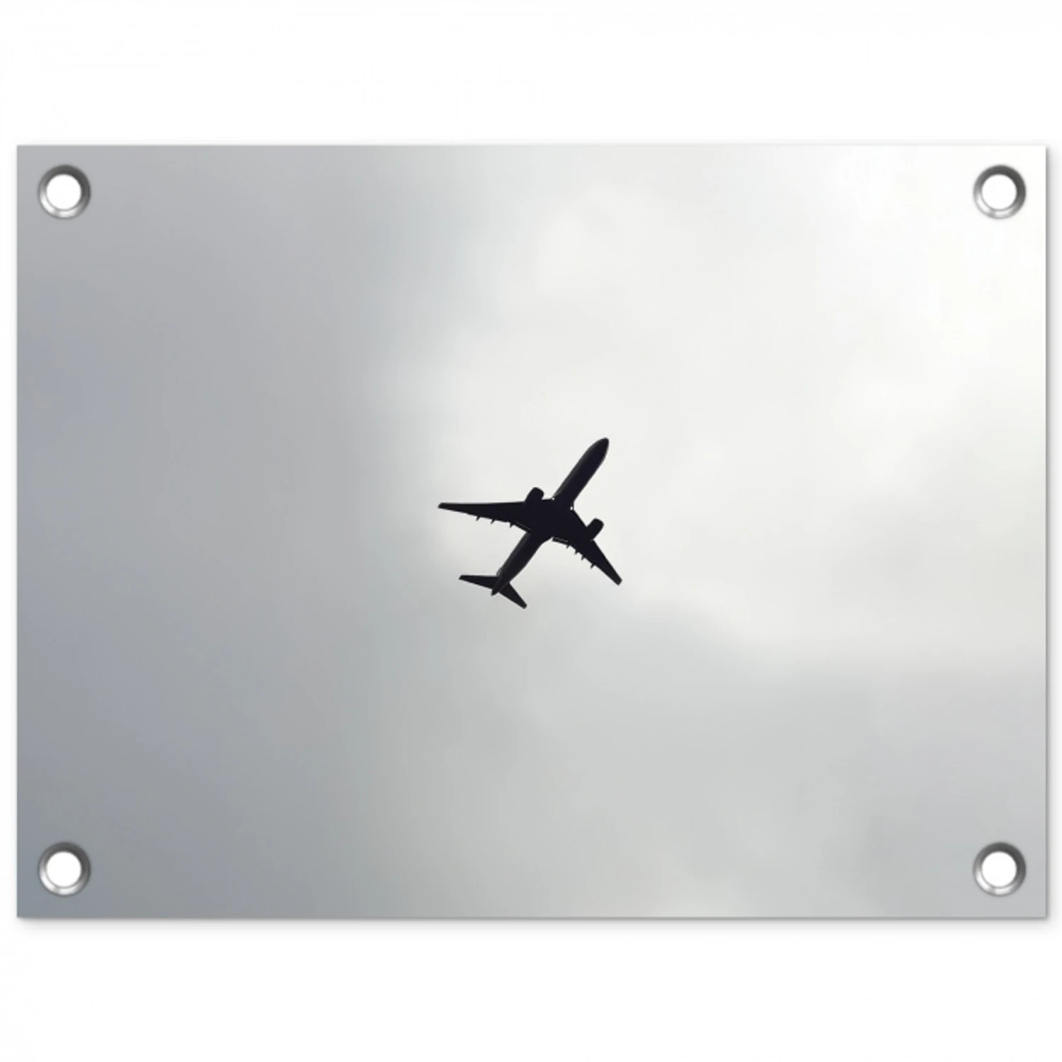 Minimalistisch - Silhouet - Zwart - Vliegtuig tuinposter los doek klein -3d