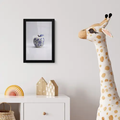 Appel - Blauw - Klassiek fotolijst zwart zonder passe partout klein -usfeer4_kinderkamer