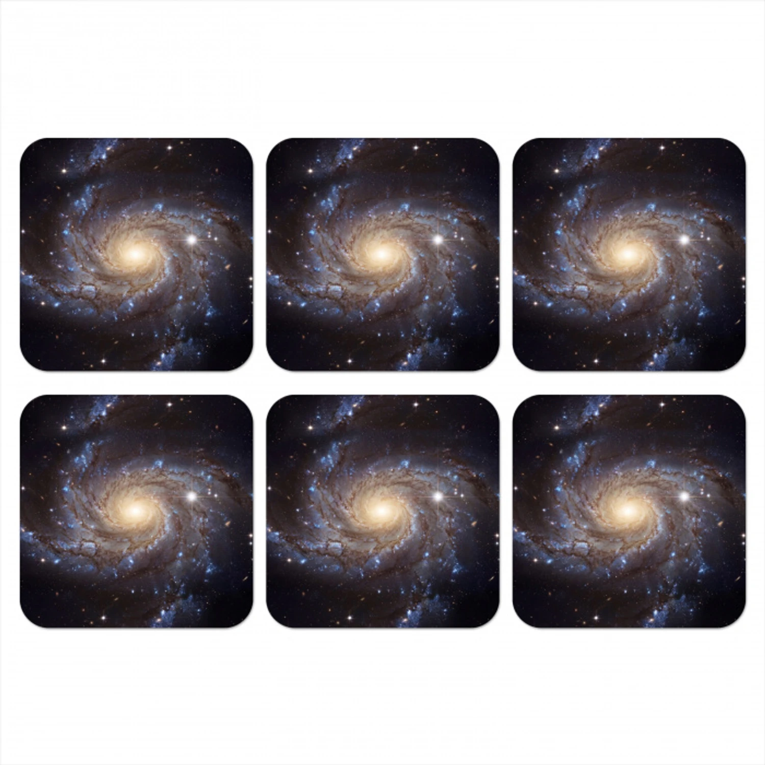 Kosmos - Sterrenstelsel - Donker onderzetter kurk middel -3d