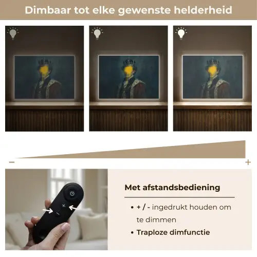 Koning - Portret - Druipende gele verf Light Box met batterij (Wandlamp) middel -USP_dimbaarNL