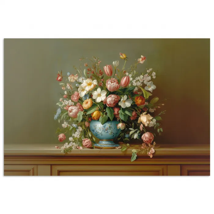 Vaas - Pastel - Kleuren - Bloemen poster papier klein -3d